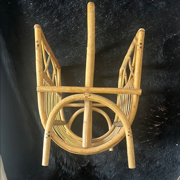 Vintage Rattan Magazine Rack - Natural Brown - Picture 6 of 10